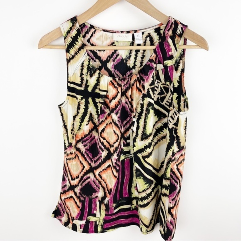 Chico’s Aztec Diamond Tribal Tank Size Small